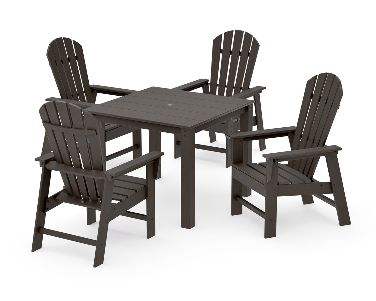 POLYWOOD South Beach Coast 5-Piece Parsons Dining Set in Vintage Coffee