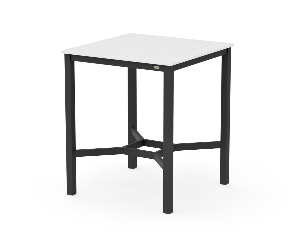 POLYWOOD Main Street 36 x 36 Bar Table in Black / White