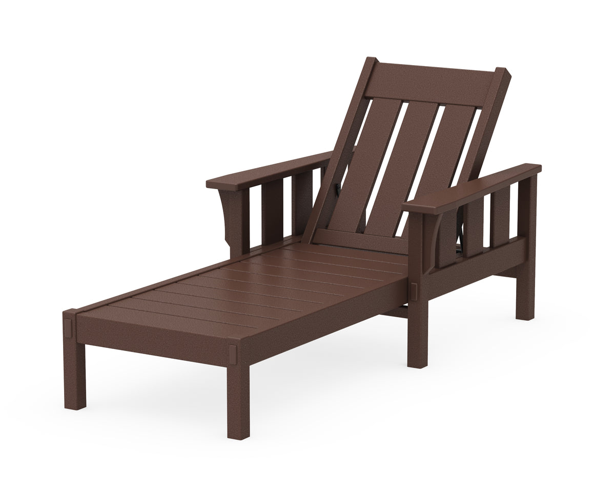 POLYWOOD Acadia Chaise Lounge in Mahogany