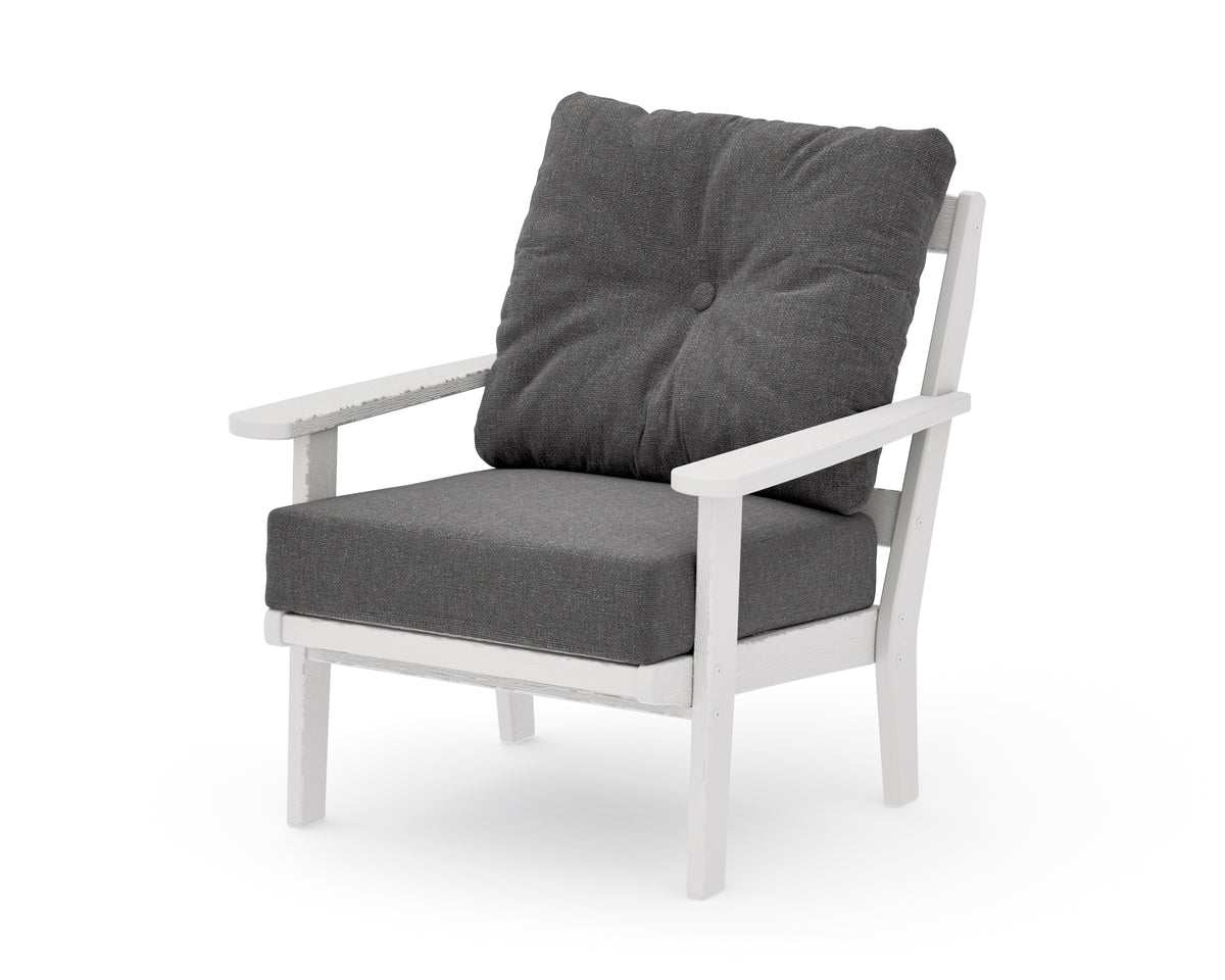 POLYWOOD Mission Deep Seating Chair in Vintage White / Ash Charcoal
