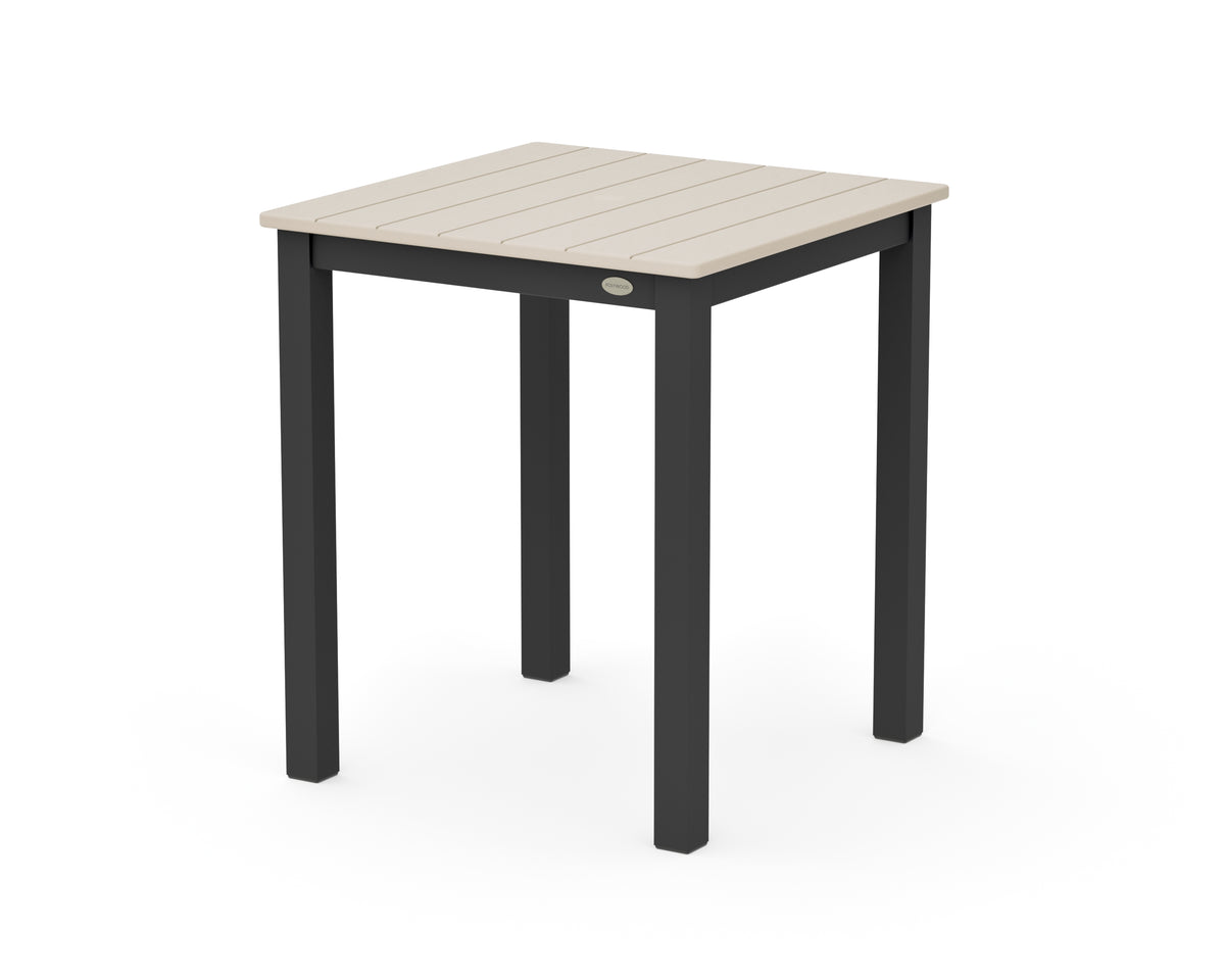 POLYWOOD Main Street 26 x 26 Dining Table in Black / Sand