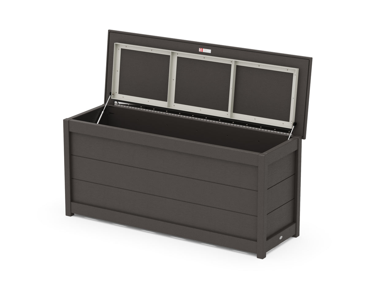 POLYWOOD 68" Storage Box Table in Vintage Coffee
