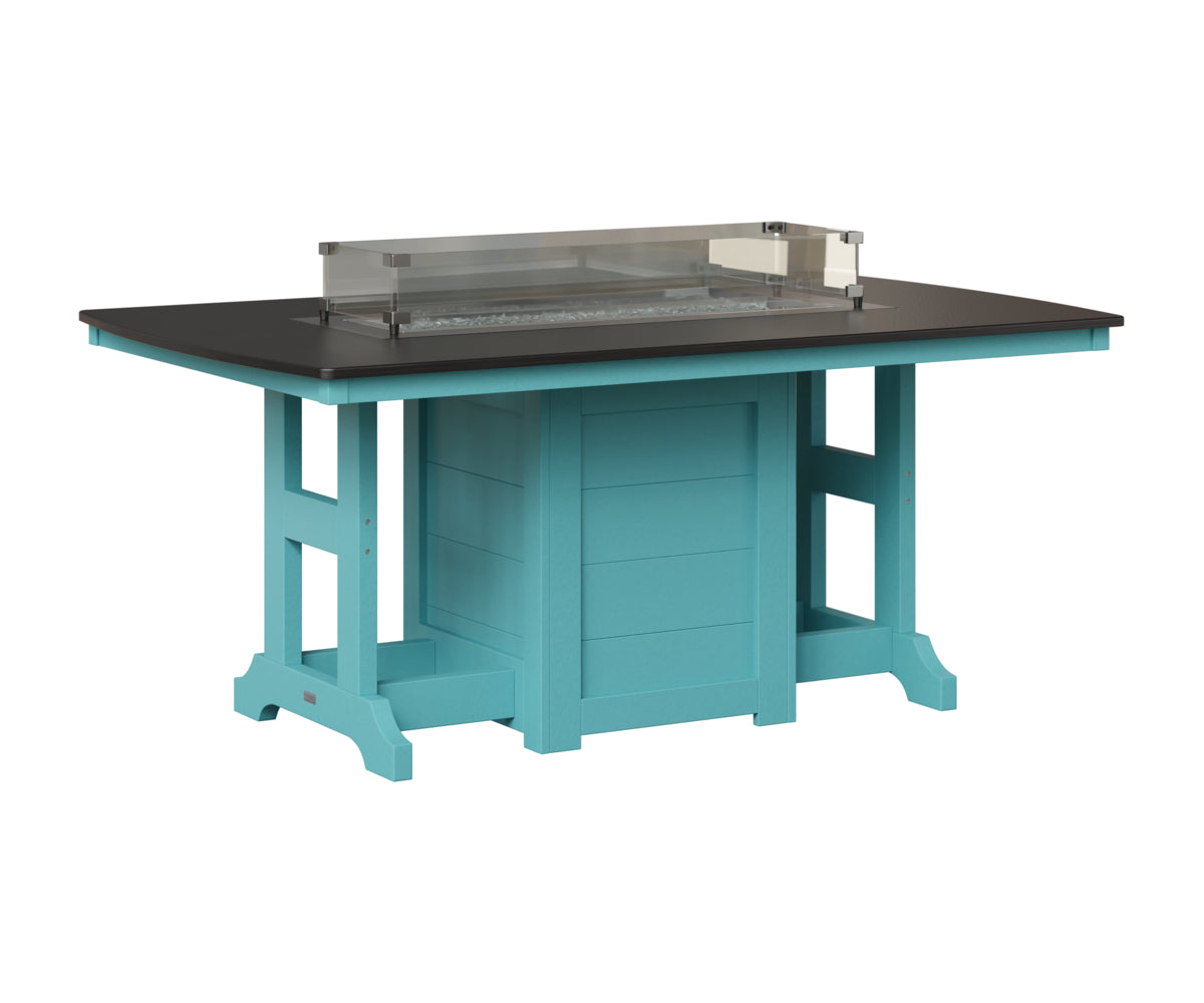Berlin Gardens Garden Classic 44" x 72" Rectangular Fire Table in Aruba Blue, Hammered Black top