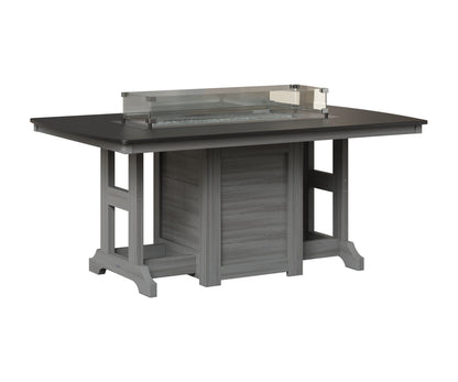 Berlin Gardens Garden Classic 44" x 72" Rectangular Fire Table in Driftwood Gray, Hammered Black top