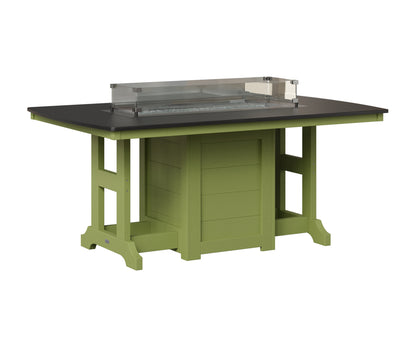 Berlin Gardens Garden Classic 44" x 72" Rectangular Fire Table in Kiwi Green, Hammered Black top