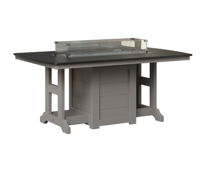 Berlin Gardens Garden Classic 44" x 72" Rectangular Fire Table in Light Gray, Hammered Black top