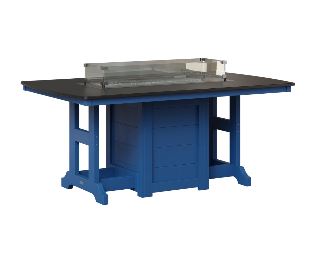 Berlin Gardens Garden Classic 44" x 72" Rectangular Fire Table in Pacific Blue, Hammered Black top