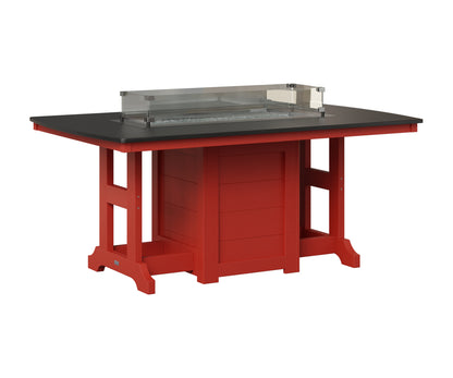 Berlin Gardens Garden Classic 44" x 72" Rectangular Fire Table in Scarlet Red, Hammered Black top