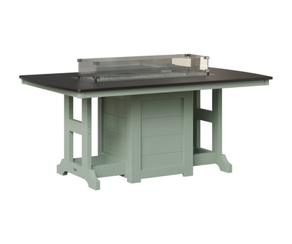 Berlin Gardens Garden Classic 44" x 72" Rectangular Fire Table in Sea Foam, Hammered Black top