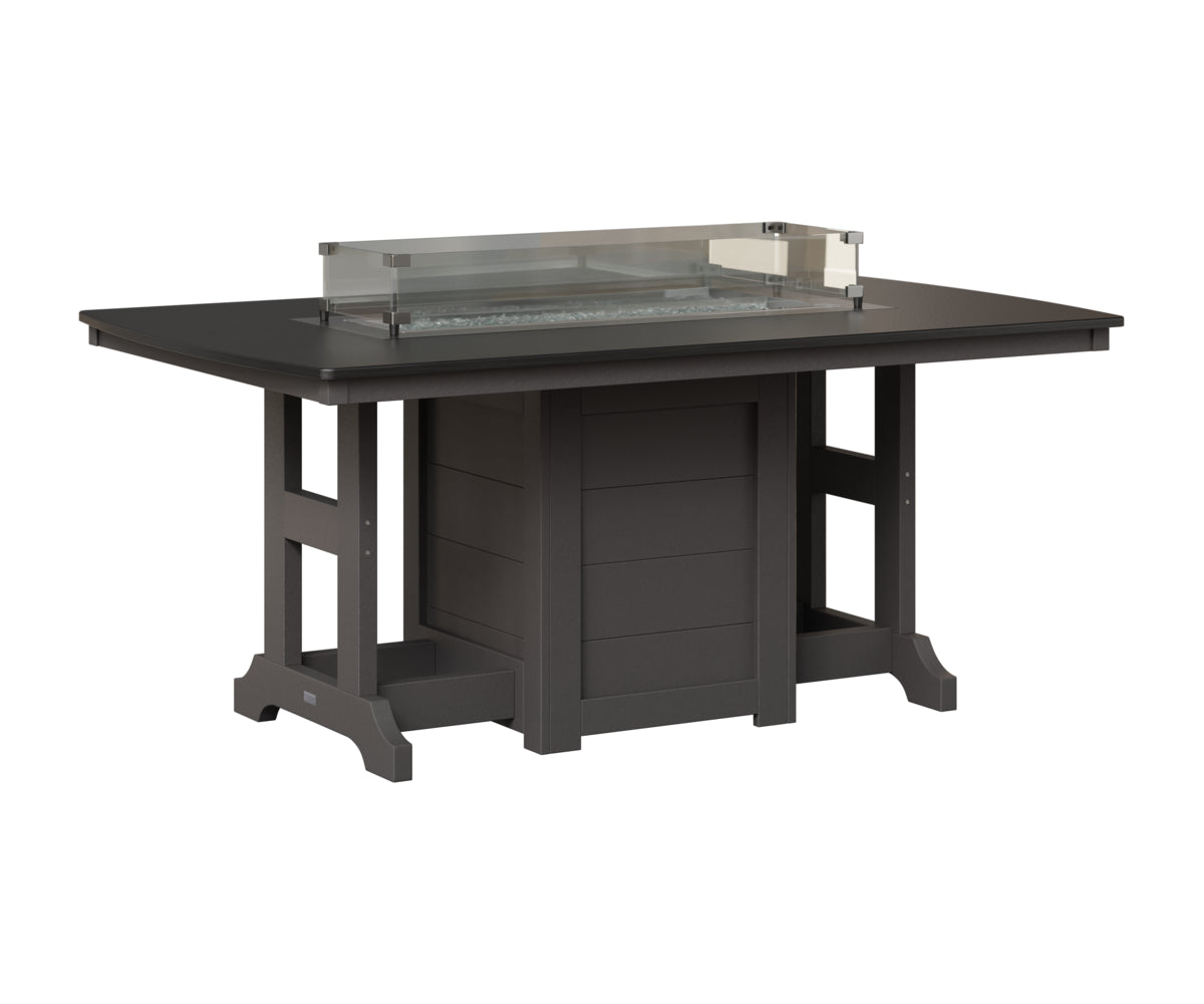 Berlin Gardens Garden Classic 44" x 72" Rectangular Fire Table in Smoke Gray, Hammered Black top