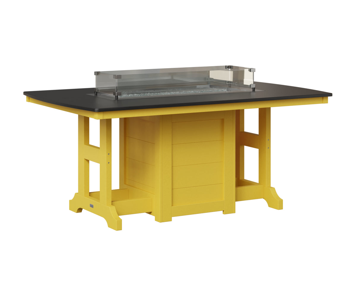 Berlin Gardens Garden Classic 44" x 72" Rectangular Fire Table in Sunburst Yellow, Hammered Black top