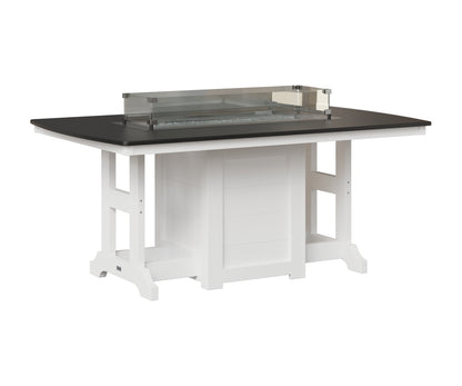 Berlin Gardens Garden Classic 44" x 72" Rectangular Fire Table in White, Hammered Black top