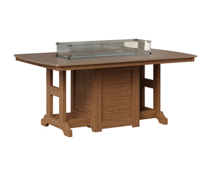 Berlin Gardens Garden Classic 44" x 72" Rectangular Fire Table in Antique Mahogany, Hammered Bronze top