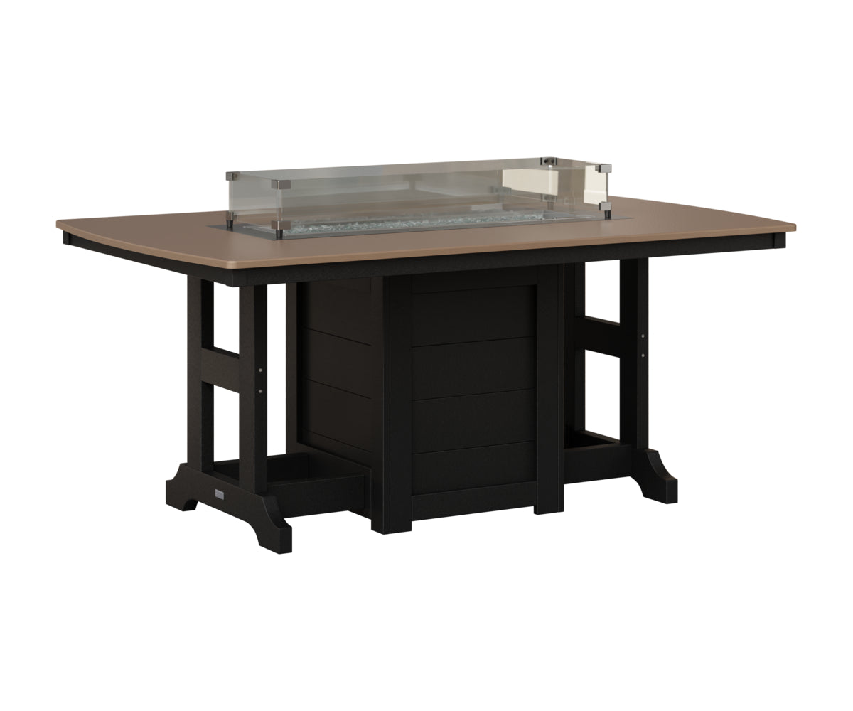 Berlin Gardens Garden Classic 44" x 72" Rectangular Fire Table in Black, Hammered Bronze top