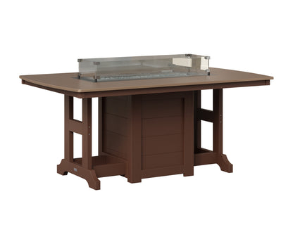 Berlin Gardens Garden Classic 44" x 72" Rectangular Fire Table in Chocolate Brown, Hammered Bronze top