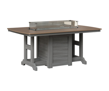 Berlin Gardens Garden Classic 44" x 72" Rectangular Fire Table in Driftwood Gray, Hammered Bronze top