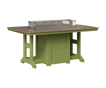 Berlin Gardens Garden Classic 44" x 72" Rectangular Fire Table in Kiwi Green, Hammered Bronze top