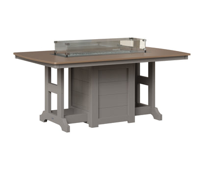 Berlin Gardens Garden Classic 44" x 72" Rectangular Fire Table in Light Gray, Hammered Bronze top