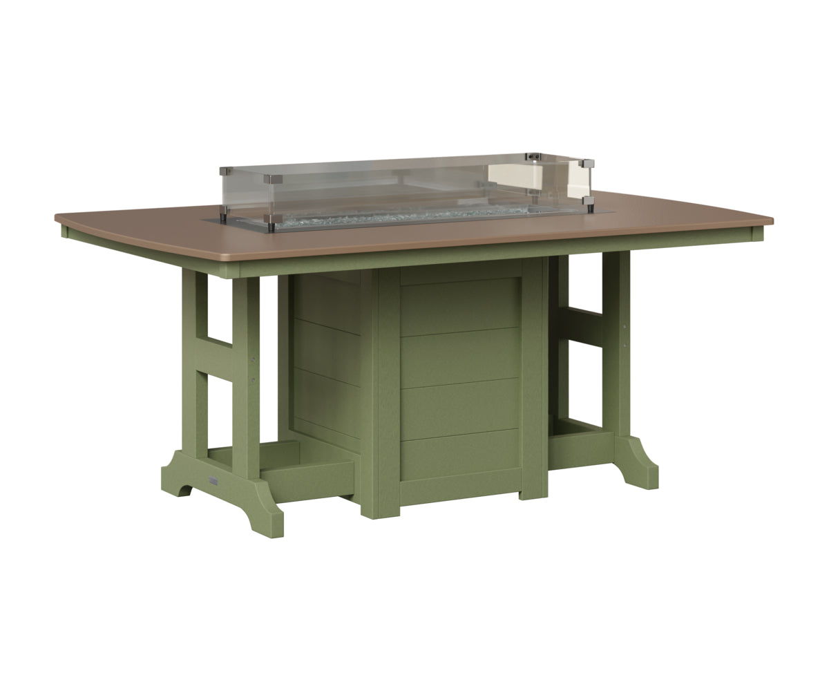 Berlin Gardens Garden Classic 44" x 72" Rectangular Fire Table in Sage, Hammered Bronze top