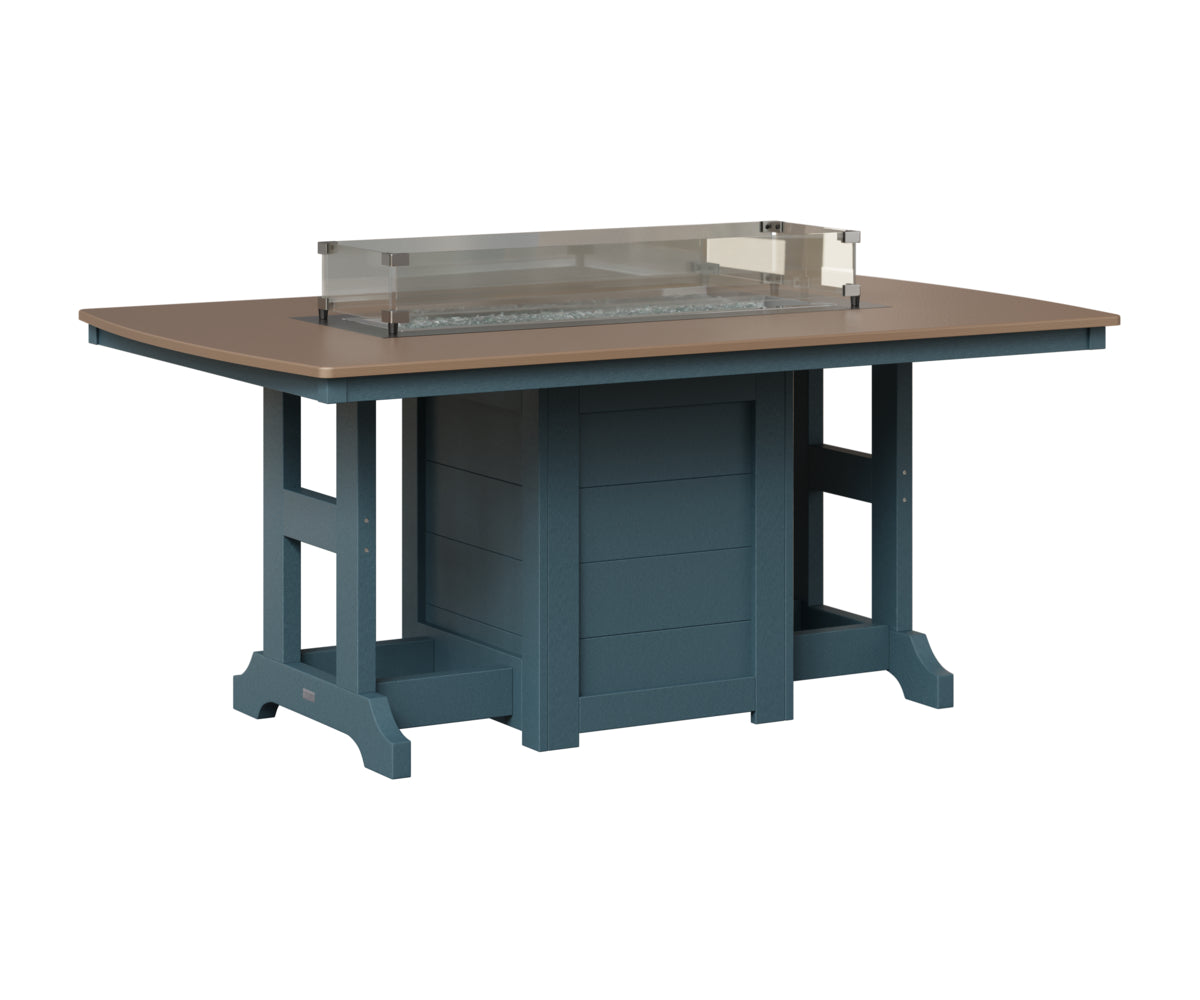 Berlin Gardens Garden Classic 44" x 72" Rectangular Fire Table in Slate, Hammered Bronze top