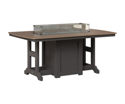Berlin Gardens Garden Classic 44" x 72" Rectangular Fire Table in Smoke Gray, Hammered Bronze top
