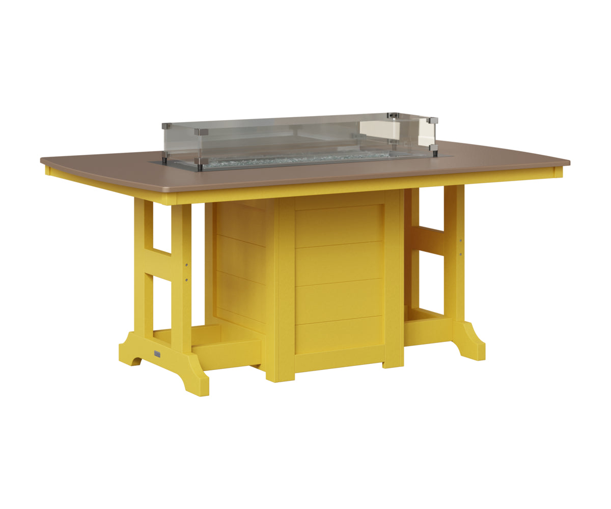Berlin Gardens Garden Classic 44" x 72" Rectangular Fire Table in Sunburst Yellow, Hammered Bronze top
