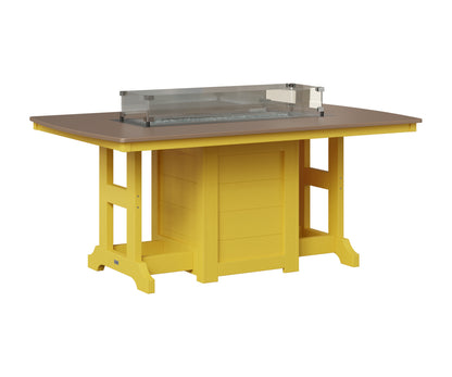 Berlin Gardens Garden Classic 44" x 72" Rectangular Fire Table in Sunburst Yellow, Hammered Bronze top