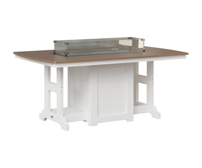 Berlin Gardens Garden Classic 44" x 72" Rectangular Fire Table in White, Hammered Bronze top