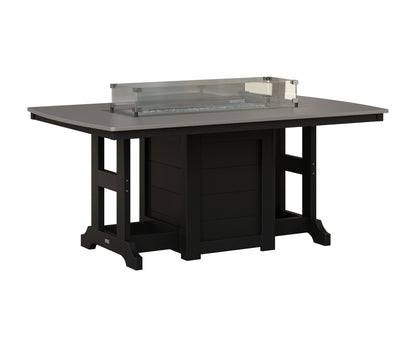 Berlin Gardens Garden Classic 44" x 72" Rectangular Fire Table in Black, Hammered Stainless top