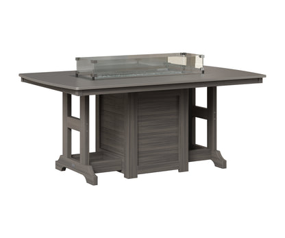 Berlin Gardens Garden Classic 44" x 72" Rectangular Fire Table in Coastal Gray, Hammered Stainless top
