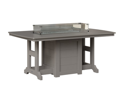 Berlin Gardens Garden Classic 44" x 72" Rectangular Fire Table in Light Gray, Hammered Stainless top