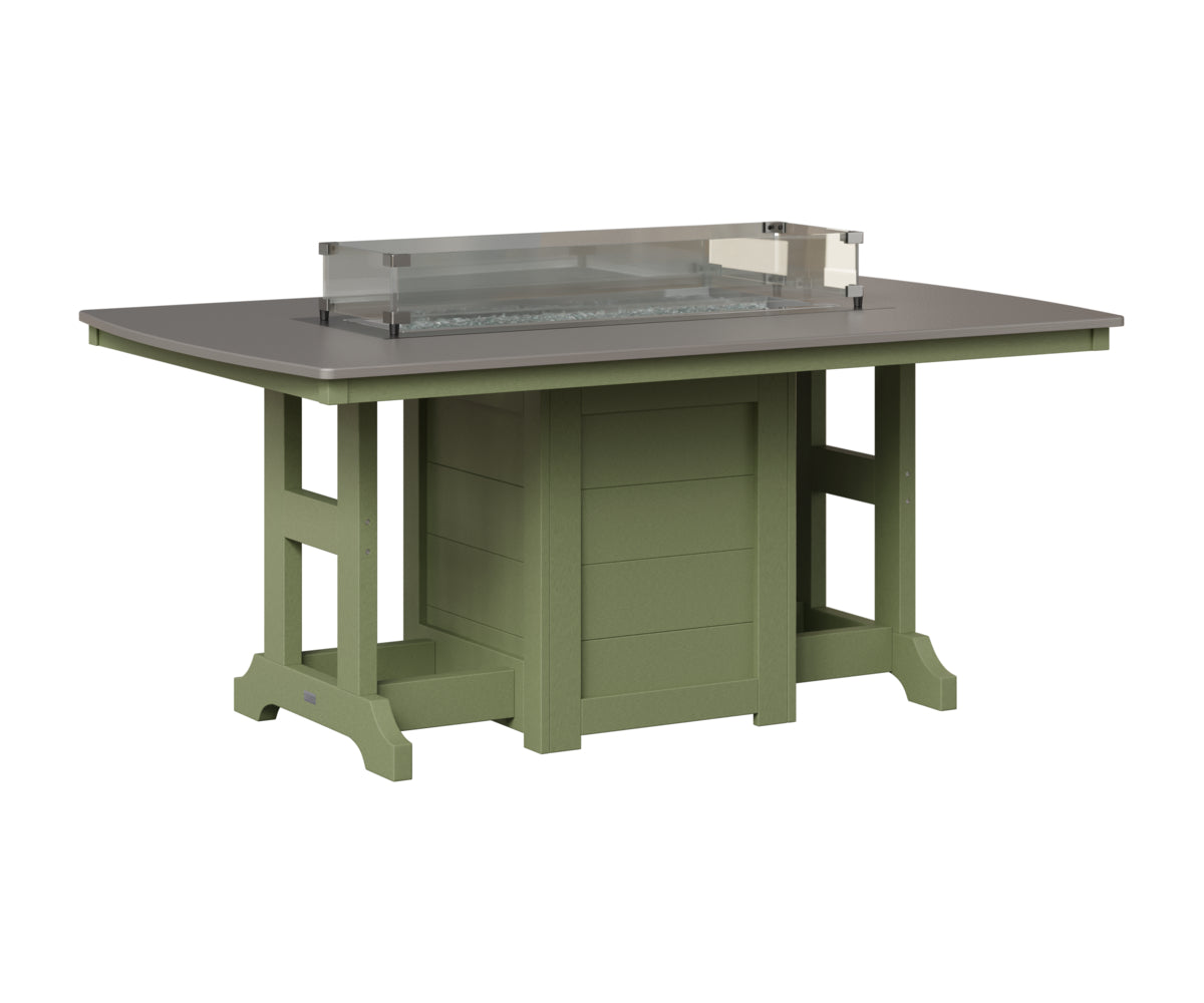 Berlin Gardens Garden Classic 44" x 72" Rectangular Fire Table in Sage, Hammered Stainless top