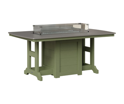 Berlin Gardens Garden Classic 44" x 72" Rectangular Fire Table in Sage, Hammered Stainless top