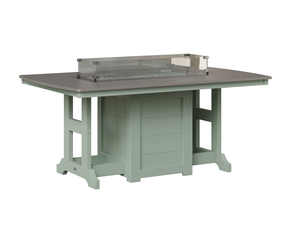 Berlin Gardens Garden Classic 44" x 72" Rectangular Fire Table in Sea Foam, Hammered Stainless top
