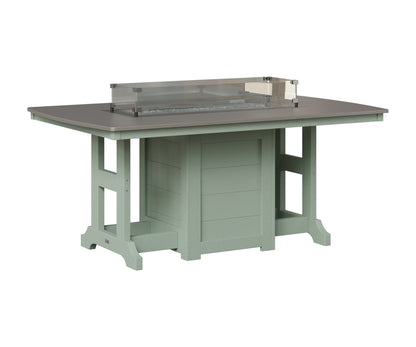 Berlin Gardens Garden Classic 44" x 72" Rectangular Fire Table in Sea Foam, Hammered Stainless top