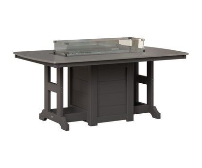 Berlin Gardens Garden Classic 44" x 72" Rectangular Fire Table in Smoke Gray, Hammered Stainless top
