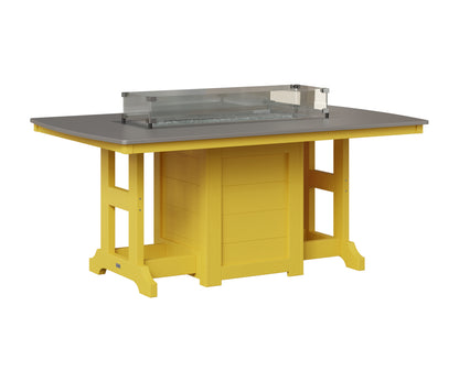 Berlin Gardens Garden Classic 44" x 72" Rectangular Fire Table in Sunburst Yellow, Hammered Stainless top