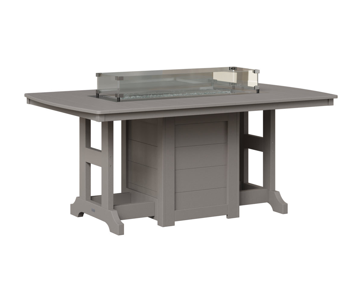 Berlin Gardens Garden Classic 44" x 72" Rectangular Fire Table in Light Gray
