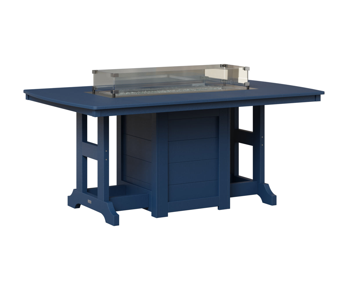 Berlin Gardens Garden Classic 44" x 72" Rectangular Fire Table in Navy Blue