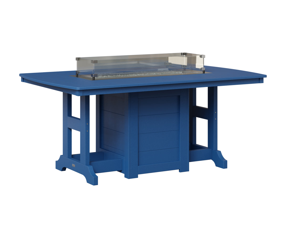 Berlin Gardens Garden Classic 44" x 72" Rectangular Fire Table in Pacific Blue