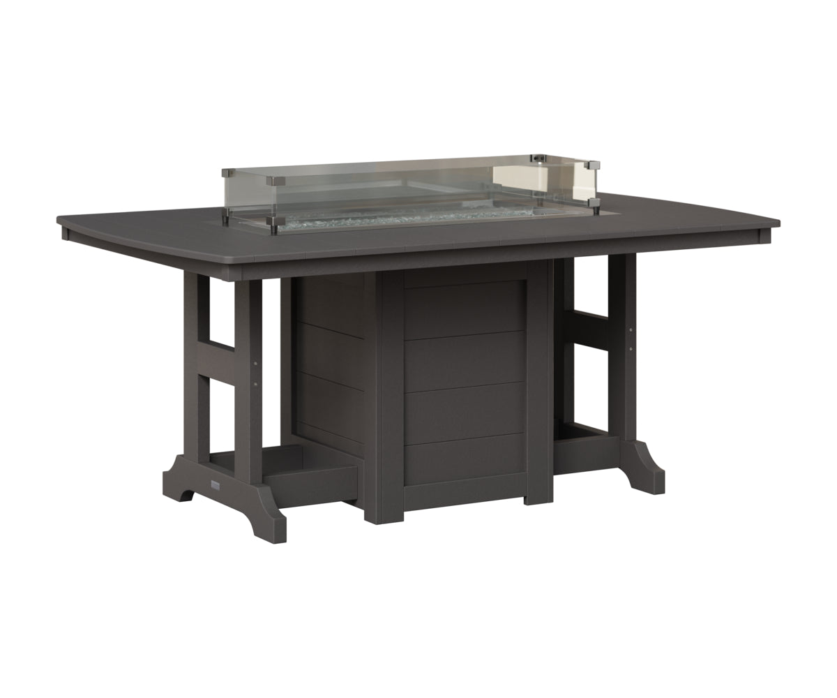 Berlin Gardens Garden Classic 44" x 72" Rectangular Fire Table in Smoke Gray