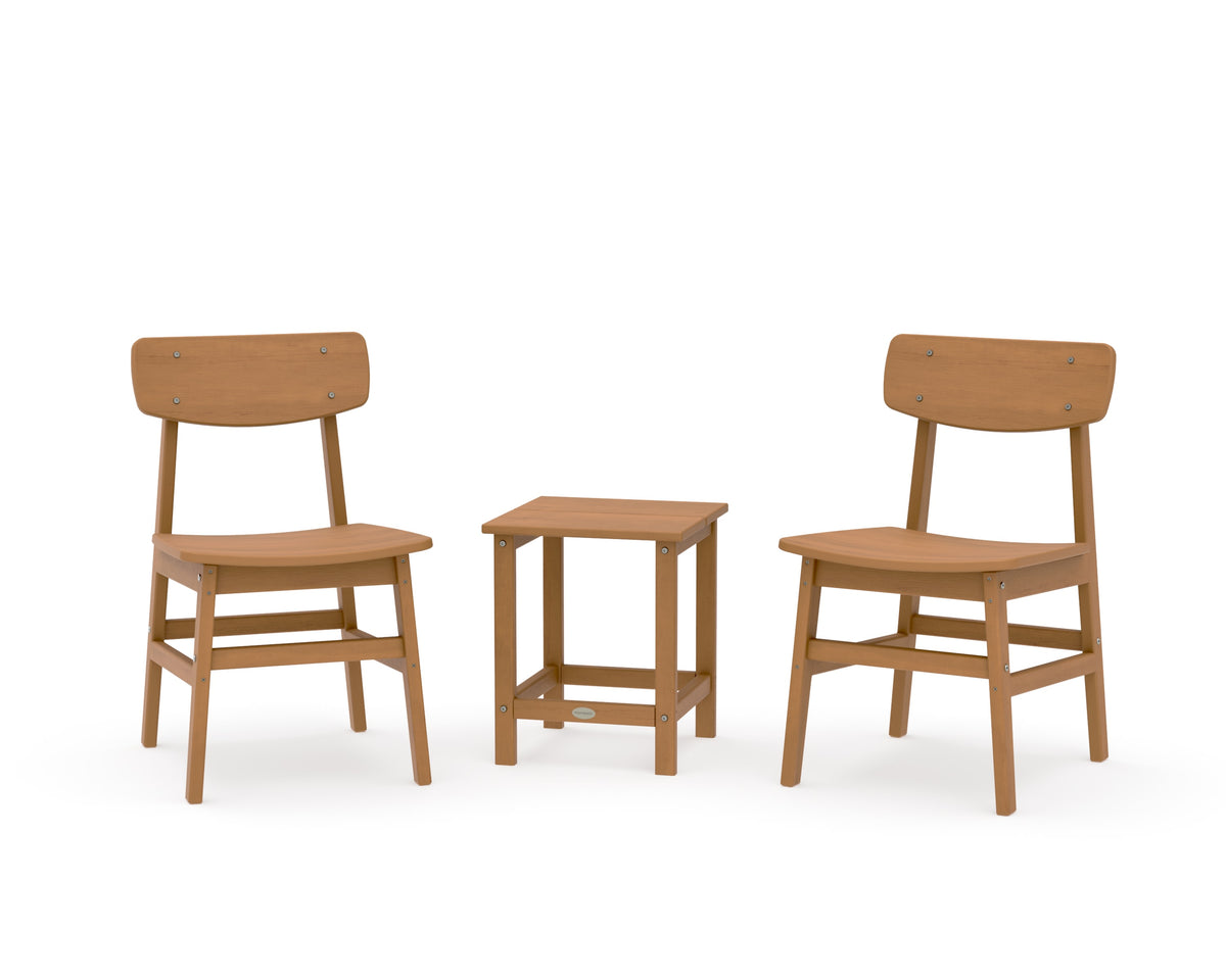 POLYWOOD Modern Studio Urban Chair 3-Piece Seating Set in Natural