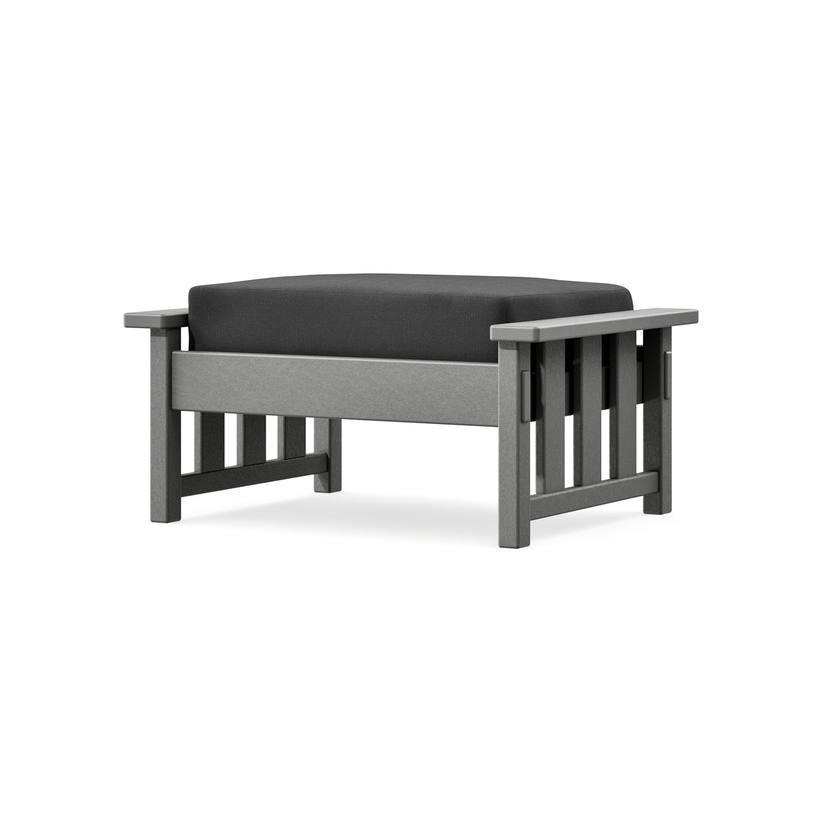 POLYWOOD Acadia Deep Seating Ottoman in Slate Grey / Spectrum Carbon