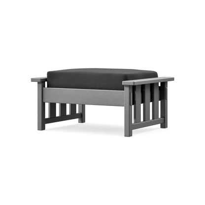 POLYWOOD Acadia Deep Seating Ottoman in Slate Grey / Spectrum Carbon