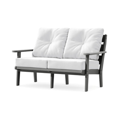 POLYWOOD Lakeside Deep Seating Loveseat in Slate Grey / Natural