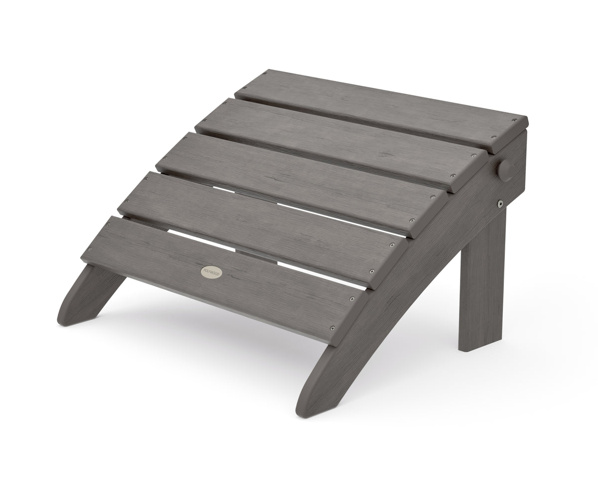POLYWOOD Classic Oversized Adirondack Folding Ottoman in Driftwood