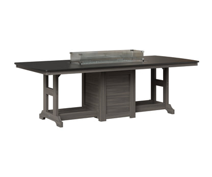 Berlin Gardens Garden Classic 44" x 96" Rectangular Fire Table in Coastal Gray, Hammered Black top