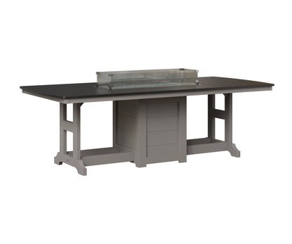 Berlin Gardens Garden Classic 44" x 96" Rectangular Fire Table in Light Gray, Hammered Black top