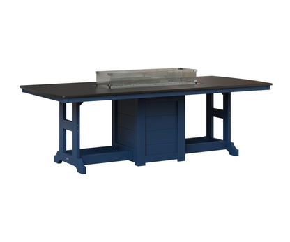 Berlin Gardens Garden Classic 44" x 96" Rectangular Fire Table in Navy Blue, Hammered Black top