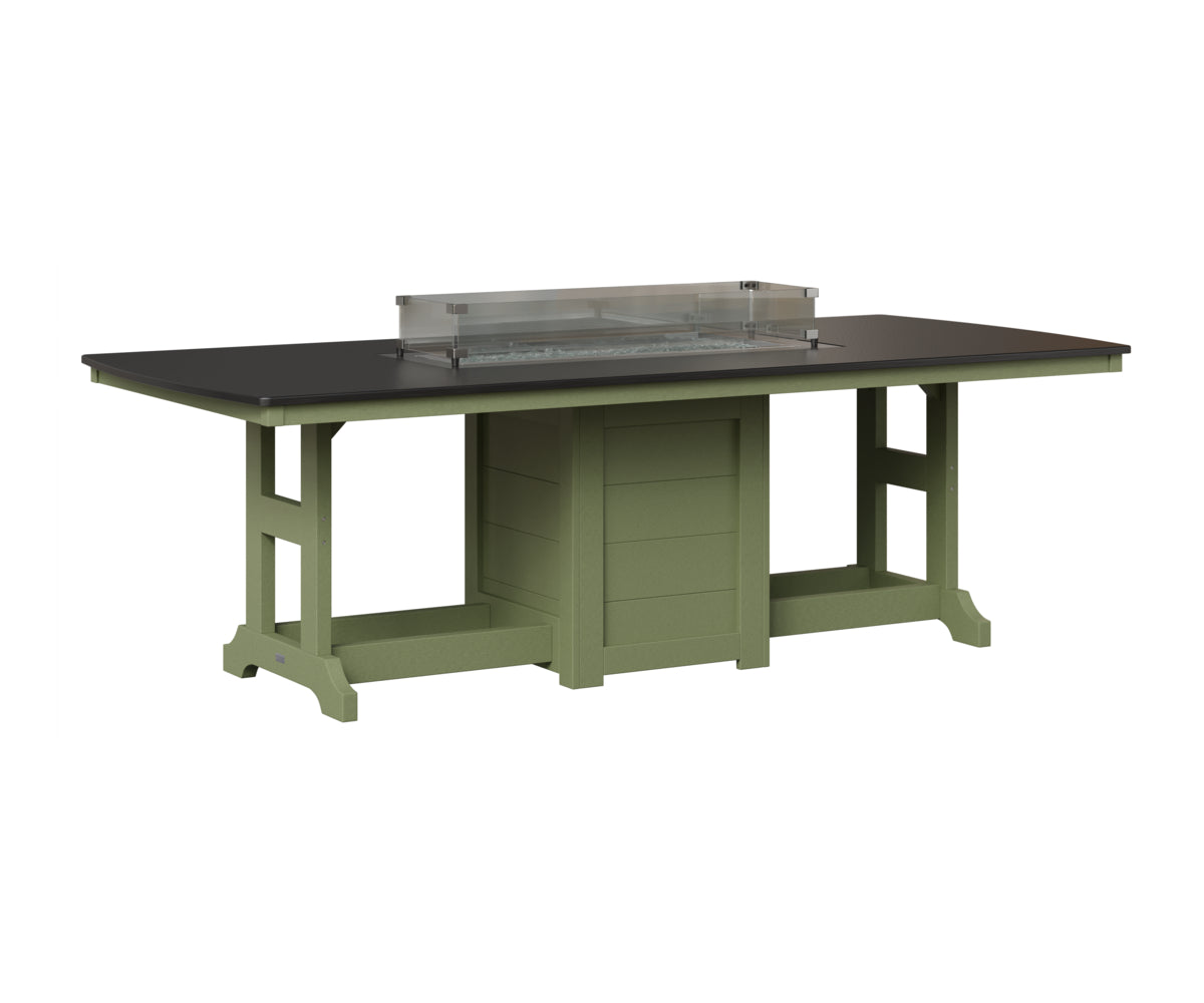 Berlin Gardens Garden Classic 44" x 96" Rectangular Fire Table in Sage, Hammered Black top